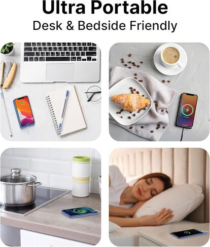 Ultra Slim Wireless Phone Charger by It’s Just Smart, Round Universal Charger for Qi Enabled Phone, iPhone 15 14, Galaxy S24 S23, Android, Samsung, and Google Pixel, Cordless, Fast Charging Phone Pad in Saudi Arabia