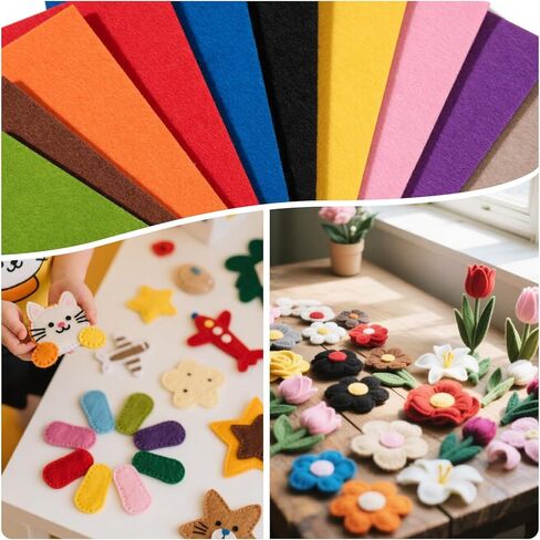 Large Stiff Felt Sheets Bundle, Felt Fabric Sheets for Crafts 12 Rolls 8"x35" Assorted Rainbow Colors for DIY Craft Sewing Squares Nonwoven Patchwork, Colorful Serise in Saudi Arabia