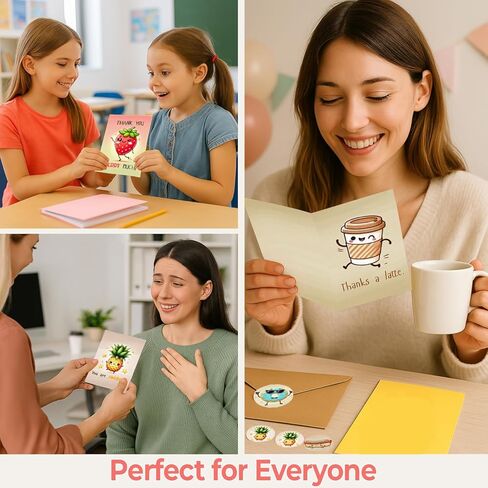 Thank You Cards - بطاقات تقدير ملهمة مع الأظرف والملصقات - بطاقات المعايدة التحفيزية للنساء والمعلمين وزملاء العمل والأصدقاء - فارغة داخل 12 حزمة (Thank You Cards) in Kuwait