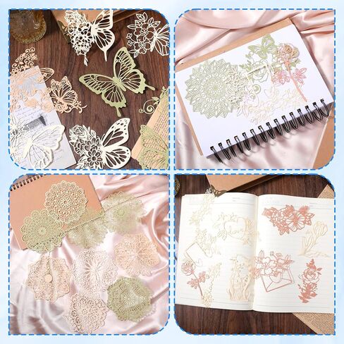 30 PCS Scrapbooking Paper Paper Paper Vintage Cutout Lace Paper Butterfly Floral Round Cutout Decoupage Decoupage Securder Scupors for DIY Crafts Wedding Decoration Mound in Saudi Arabia