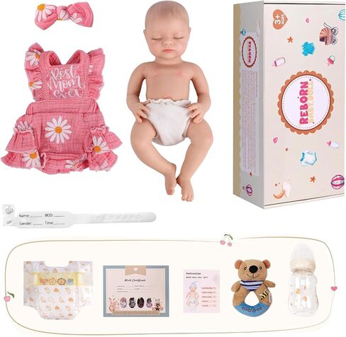 BABESIDE 16 Inch Silicone Baby Doll, Lifelike Reborn Baby Dolls Silicone Full Body Realistic Newborn Real Life Baby Dolls Girl with Accessories for Kids 3+ & Collectors in Saudi Arabia