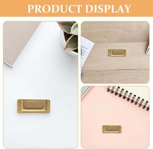 3pcs Vintage Brass Label Holders for Organizing Notebooks Shelves File Boxes and Drawers Name Plate Holders for Easy Label Replacement and Stylish Decor in Saudi Arabia