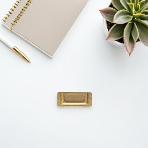 3pcs Vintage Brass Label Holders for Organizing Notebooks Shelves File Boxes and Drawers Name Plate Holders for Easy Label Replacement and Stylish Decor in Saudi Arabia
