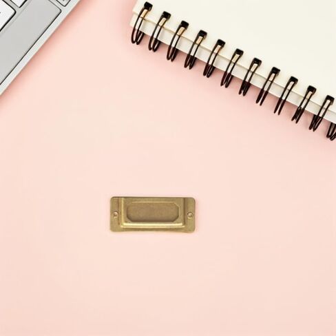3pcs Vintage Brass Label Holders for Organizing Notebooks Shelves File Boxes and Drawers Name Plate Holders for Easy Label Replacement and Stylish Decor in Saudi Arabia