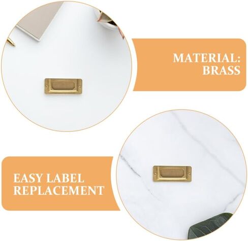 3pcs Vintage Brass Label Holders for Organizing Notebooks Shelves File Boxes and Drawers Name Plate Holders for Easy Label Replacement and Stylish Decor in Saudi Arabia