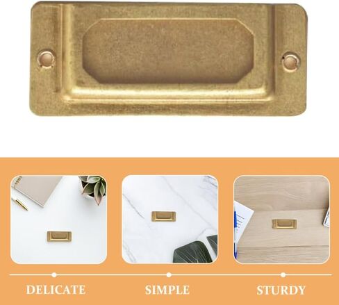 3pcs Vintage Brass Label Holders for Organizing Notebooks Shelves File Boxes and Drawers Name Plate Holders for Easy Label Replacement and Stylish Decor in Saudi Arabia