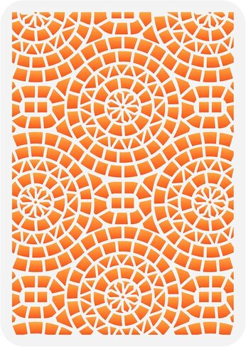 FINGERINSPIRE Holtz Mosaic Stencil 11.7x8.3 Inch Template - Plastic Geometric Circle Pattern, Reusable Layering for DIY Art - Painting on Wood, Floor, Wall Fabric in Saudi Arabia