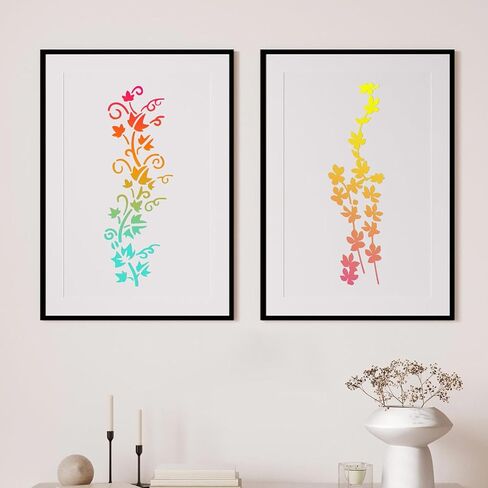 12 Pcs Leaves & Floral Stencils, 12x4.5in Flower Painting Stencils Reusable Tree Leaf Vine Drawing Templates for Painting on Wood Walls Fabric Crafts Home Decor Wall Art in Saudi Arabia