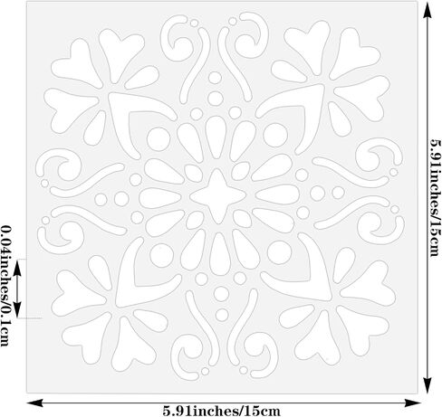 16 Pcs Reusable Mandala Stencils Mandala Painting Craft Stencils Tile Pattern Stencil Drawing Templates for Wood and Canvas DIY Painting Art Scrapbook in Saudi Arabia