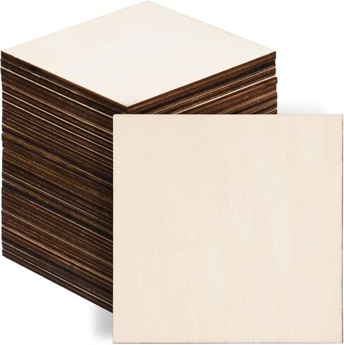 MoDooris 80 Pcs Unfinished Round Wood Slices 4" Natural Wooden Non-Slip Coasters 5mm Wooden Circle Board for DIY Craft, Engraving, Wood Burning, Pyrography, Drawing in Kuwait