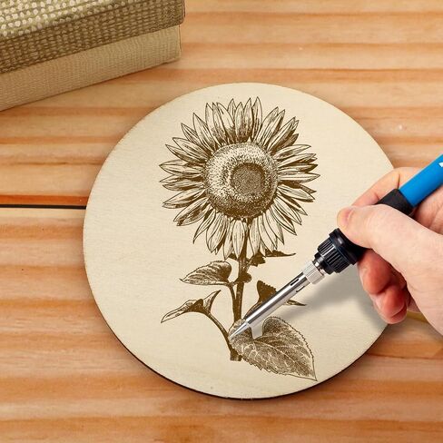 MoDooris 80 Pcs Unfinished Round Wood Slices 4" Natural Wooden Non-Slip Coasters 5mm Wooden Circle Board for DIY Craft, Engraving, Wood Burning, Pyrography, Drawing in Kuwait