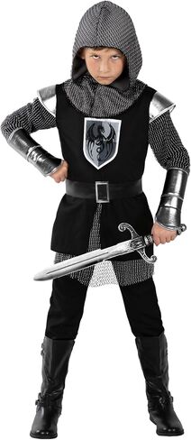 Morph Knight Costume for Boys - Black Medieval Knight Costume Kids - Warrior Halloween Comple for Boys Renaissance in Saudi Arabia