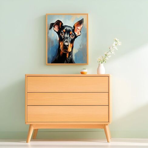 ZUVRDIAI Cute Animal Dog Paint by Number, Doberman Pinscher, Explore The Creative Experience of Digital Art, 40x50cm, Without Frame in Saudi Arabia