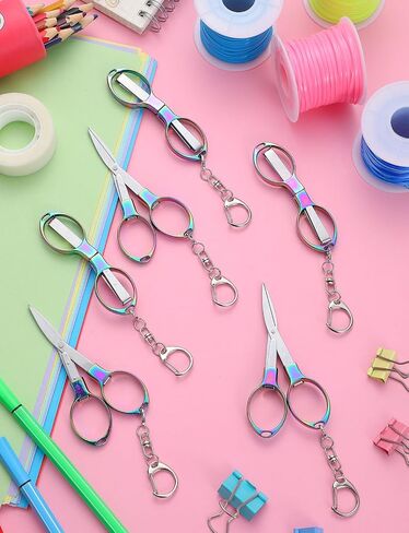 4Pcs Folding Travel Scissors, Mini Stainless Steel Badge Scissor for Nurses, Small Portable Pocket Foldable Scissors for Craft, Sewing, Office, Home in Saudi Arabia