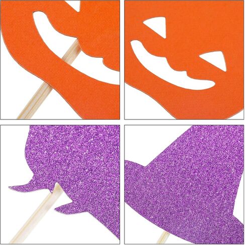 Blulu 98 PCS Halloween Cupcake Toppers ، مع الخفافيش ، واليقطين ، والشبح ، والساحرة ، ويب العنكبوت ، وقطات القطط لكعك الحفلات في الهالوين ، والطعام ، والكوكتيلات ، وزينة المقبلات ، in Saudi Arabia
