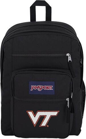 JanSport NCAA Officially Licensed Backpack, Virginia Tech Hokies, Big Student with Padded 15-Inch Laptop Sleeve, 2 Compartment Computer Bag with Bottle Pocket & Haul Handle, Book Rucksack, Black in Saudi Arabia