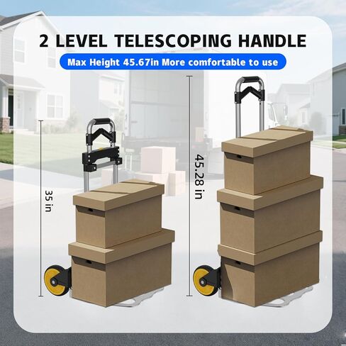 لا يتطلب Dolly القابلة للطي Garstc قابلة للطي Dolly أي مجموعة ، مزودة بمقبض تلسكوبي وعجلات مطاطية ، Dolly محمولة نحيفة للتنقل والتسوق والمكاتب (330 رطلاً) in Kuwait