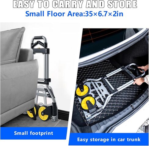 لا يتطلب Dolly القابلة للطي Garstc قابلة للطي Dolly أي مجموعة ، مزودة بمقبض تلسكوبي وعجلات مطاطية ، Dolly محمولة نحيفة للتنقل والتسوق والمكاتب (330 رطلاً) in Kuwait