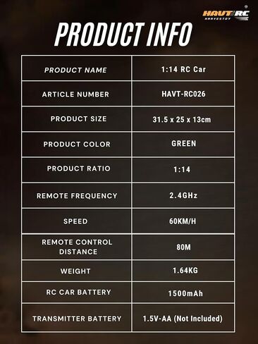 HAVT RC 1/14 Brushless Remote Control Cars for Beginners Fast 45+mph,RC Trucks 4X4 Offroad,Remote Control car for Adults,Black,3S Battery Update Acceptable in Saudi Arabia