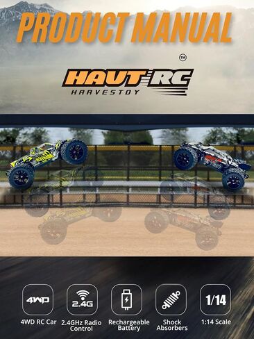 HAVT RC 1/14 Brushless Remote Control Cars for Beginners Fast 45+mph,RC Trucks 4X4 Offroad,Remote Control car for Adults,Black,3S Battery Update Acceptable in Saudi Arabia