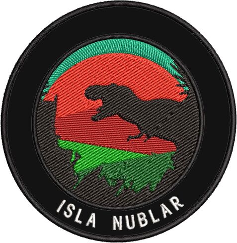 Isla Nublar T-Rex مطرزة Premium Patch Diy Iron/Sew-on Devinative Hacevative Travel Divenires Dinosaur Jurassic in Kuwait