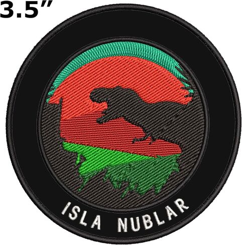 Isla Nublar T-Rex مطرزة Premium Patch Diy Iron/Sew-on Devinative Hacevative Travel Divenires Dinosaur Jurassic in Kuwait