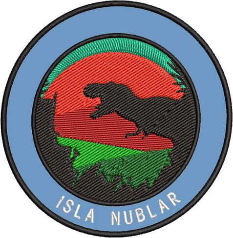 Isla Nublar T-Rex مطرزة Premium Patch Diy Iron/Sew-on Devinative Hacevative Travel Divenires Dinosaur Jurassic in Kuwait