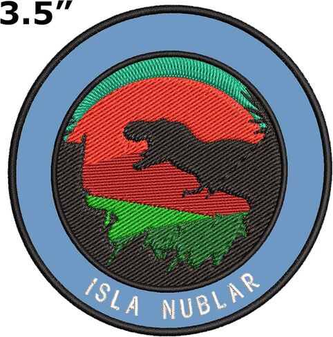Isla Nublar T-Rex مطرزة Premium Patch Diy Iron/Sew-on Devinative Hacevative Travel Divenires Dinosaur Jurassic in Kuwait