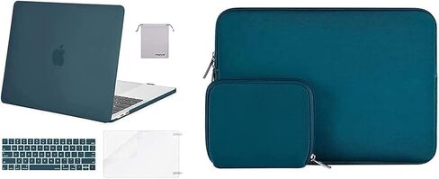 MOSISO Compatible with MacBook Pro 13 inch Case 2016-2020 Release A2338 M1 A2289 A2251 A2159 A1989 A1706 A1708 & Neoprene Sleeve Bag with Small Case, Deep Teal in Saudi Arabia