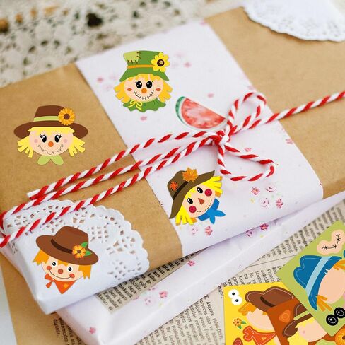 Ceiba Tree Fall Scarcrow Sticker for Kids Make Your Scarcrow على شكل شارات ملصقات مشهد مدفوعة الخريف 200pcs مركبة فنية DIY لعيد الشكر تفضل أنشطة الفصول الدراسية in Saudi Arabia