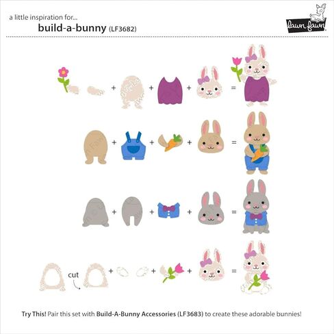 Lawn Fawn LF3682 Build-A-Bunny Stand-Alone Die in Saudi Arabia