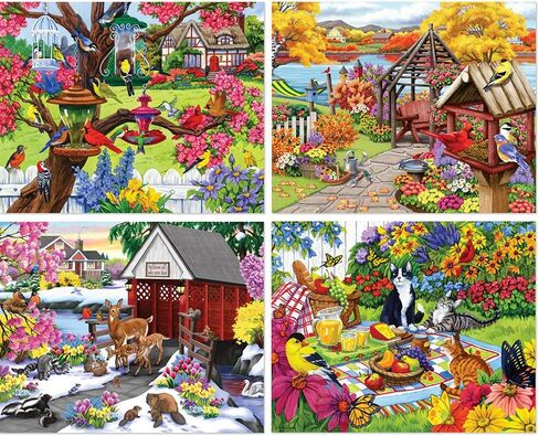 أجزاء وقطع - 4 -في 1 - 1 حزمة 300 قطعة بانوراما للألغاز للبالغين - 300 PC Puzzle Set Bundle by Nancy Wernersbach - 16 "× 20" (41 سم × 51 سم) in Kuwait