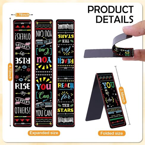 Inspirational Magnetic Bookmarks Gifts for Women Men, 48 PCS Bulk Bookmarks Motivational Magnet Clips for Reading Lovers, Encouragement Book Marks Gift Set for Teens, Teachers, Book Lovers in Saudi Arabia