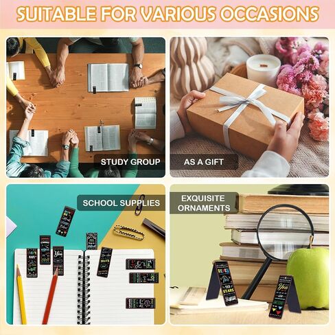 Inspirational Magnetic Bookmarks Gifts for Women Men, 48 PCS Bulk Bookmarks Motivational Magnet Clips for Reading Lovers, Encouragement Book Marks Gift Set for Teens, Teachers, Book Lovers in Saudi Arabia
