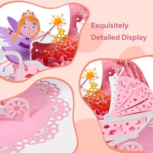 بطاقة تحية Magic Ants ، طفلة جديدة ، بطاقة استحمام الطفل المنبثقة ، بطاقة تهنئة ، بطاقة عيد ميلاد أولى للفتيات ، الوردي ، 7.9 × 5.9 بوصة in Kuwait