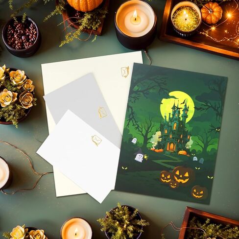 بطاقات الهالوين الخفيفة والموسيقى ، بطاقة هالوين هالوين ، اليقطين ، الشبح ، الهيكل العظمي ، للأطفال ، العائلة ، الأصدقاء. in Kuwait