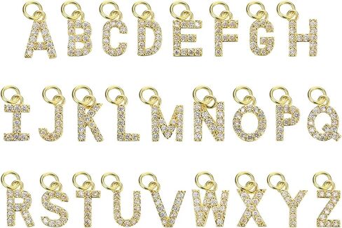 uxcell Letter Charm, 26Pcs - Rhinestone Alphabet Charm, A-Z Uppercase Letters for DIY Name ID Bracelets Necklace Pendants Wristbands Jewelry Making in Saudi Arabia