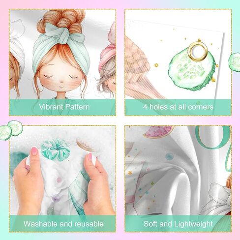 Avezano Spa Party Banner Spa Theme Birthday Party Decoration for Girls Women Spa Day Makeup Slumber Pajama Sleepover Birthday Party Decoration Banner (6x3.6ft) in Saudi Arabia