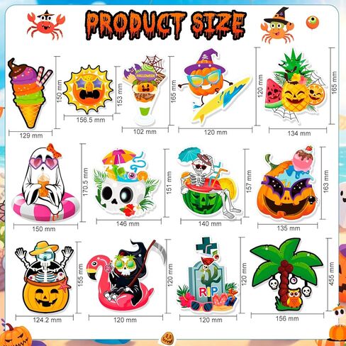 HOWAF Summerween Banner, Happy Summerween Decorations Banner, Summer Halloween Party Garland, Halloween In Summer Decor Sign, Hawaii Themed Hallows' Eve Ghost Hanging Garland in Saudi Arabia