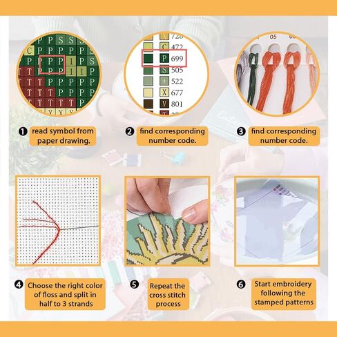 FREEBLOSS Stamped Cross Stitch Kits Printed Stitching Tarot Pattern Embroidery Kit for Beginners with Instructions Needlepoint Art Crafts Embroidery Stitches Practice Kit for Adults, 16x20'' in Saudi Arabia