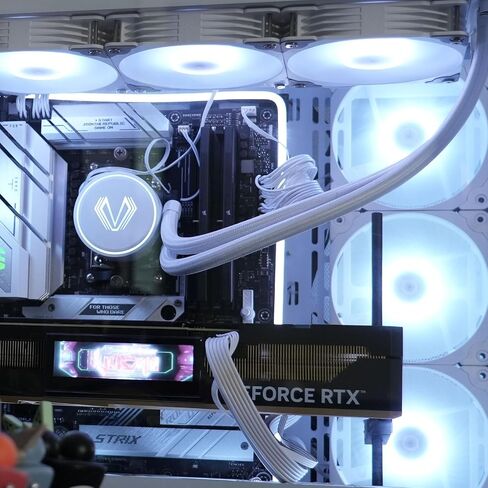 Vetroo SA-120 120mm FDB High Airflow LED PC Case Fan for Radiator/CPU Air Cooler/Computer Case, FDB Bearing Included, 5V 3-Pin ARGB & 4-Pin PWM Smart Control - White in Saudi Arabia