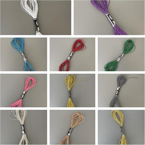 11-Piece Cross Stitch Thread, Friendship Bracelet Kit, Bracelet String, Embroidery Floss, Metallic Yarn, Shiny Effect Embroidery Floss, Silk Thread for Hand Decoration and Hand Knitting Crafts in Saudi Arabia