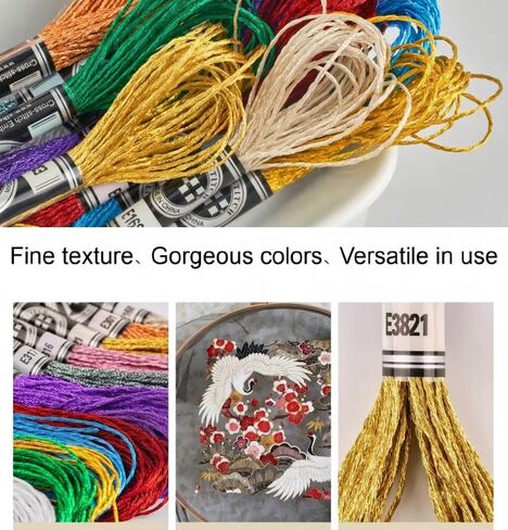 11-Piece Cross Stitch Thread, Friendship Bracelet Kit, Bracelet String, Embroidery Floss, Metallic Yarn, Shiny Effect Embroidery Floss, Silk Thread for Hand Decoration and Hand Knitting Crafts in Saudi Arabia