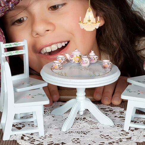 Toyvian Miniature Dollhouse Chandelier Hanging Lamp,Dollhouse Lights Led Lamp,Led Candle Light1 12 Scale Living Room Accessories in Saudi Arabia