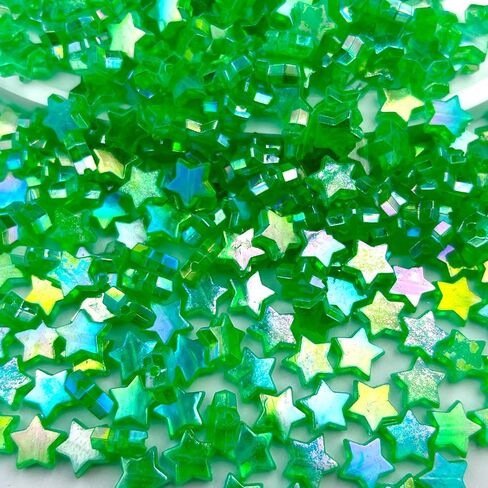 حبات النجمة 500pcs ، حبات على شكل نجمة أكريليك ، حبات بلاستيكية جمالية خضراء لصنع المجوهر in Kuwait