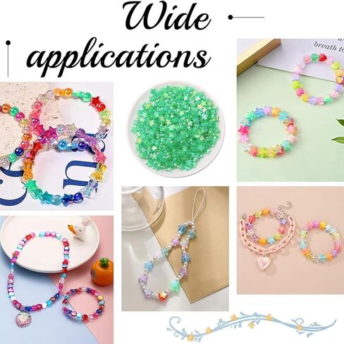 حبات النجمة 500pcs ، حبات على شكل نجمة أكريليك ، حبات بلاستيكية جمالية خضراء لصنع المجوهر in Kuwait