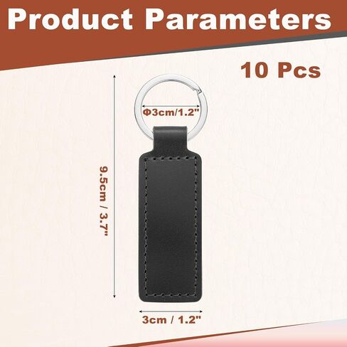 meccanixity 10 pcs keychain keychain blanks bulk struge laser keygliving keychain key -key key kit with fob with know rings for diy supplies hights (brown ، 3.7 "x1.2") in Saudi Arabia