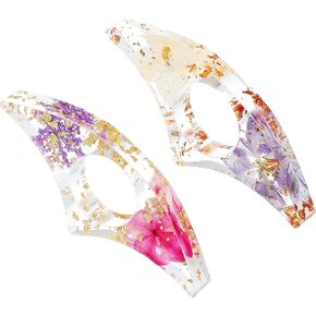 2 Pieces Dried Flower Resin Book Page Holder, Transparent Bookmark Handmade Thumb Ring Book Opener Page Holder Books Lovers Gift Books Accessories for Reading Lovers, Students and Teachers in Saudi Arabia