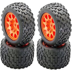 إطارات PowerHobby Scorpion XL/عجلات Viper Orange (4) متوافقة مع: Traxxas X-Maxx 24mm Hex in Kuwait