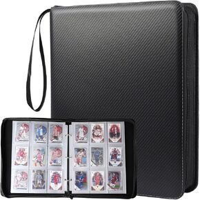 Card Binder 9 Pocket - Top Loader Binder Holds 360 Toploaders, PU Leather Cover, Removable 3-Rings Transparent Inner Page for Trading Cards or Sports Cards in Saudi Arabia